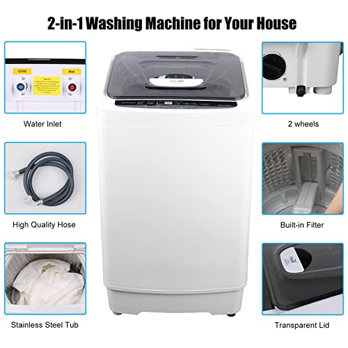 Frestec Portable Washing Machine, Portable Washer, Mini Washing Machine, Compact Washer for Apartment, Dorm (1.38 cu.ft.)