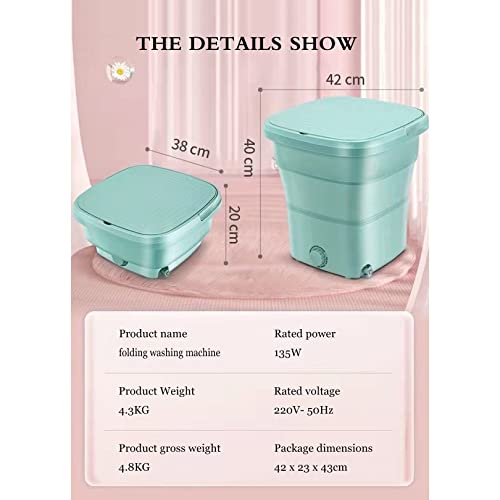 11L Portable Washing Machine, Bucket Semi-Automatic Underwear Foldable Washer with Spin Dryer,Home Travel Self-Driving Tour,for Baby Clothes, Socks, Towels, Great for Travel, Apartment