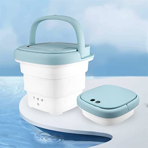 VHG Innovation Outdoor Telescopic Bucket Portable Mini Clothes Washing Machine Bucket Automatic Underwear Foldable Washer and Dryer Portable Bucket (Color : A, Size