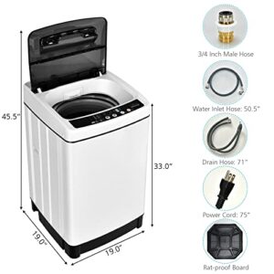 Full-Automatic Washing Machine 1.5 Cu.Ft 11 LBS Washer & Dryer, Mini Washing Machine, Portable Washer Machine, and Dryer, White