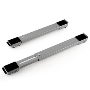 lilithye heavy duty appliance rollers pair move tools expandable adjustable steel appliance trolley furniture mover for washer dryer refrigerator (grey)