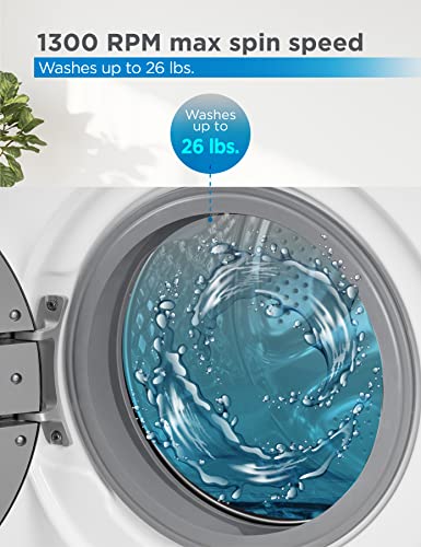 BLACK+DECKER Front Load Washer, 2.7 Cu. Ft. Compact Washing Machine with LED Display & 16 Cycles