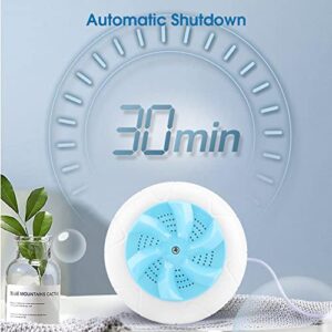 Portable Mini Washing Machine, Ultrasonic Turbine Washing Machine USB Turbo Washer Laundry Machine for Home, Travel, Business Trip, RV, Apartment, Dorm (Blue)