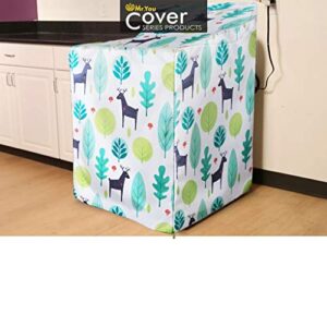 Washer/Dryer Cover,Fit for Outdoor Top Load and Front Load Machine,Zipper Design for Easy Use,Waterproof Dustproof Moderately Sunscreen(W30D30H42in,Fallow Deer)