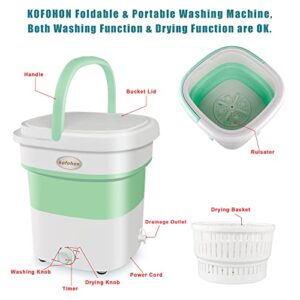 KOFOHON Small Portable Washing Machine-Mini Foldable Washer with Drainage Basket to Dry,4.0-4.5lbs Washing Capacity,Perfect for Small Lightweight Delicate Clothes Items,RV Camp,Apartment,Dorm.