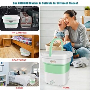 KOFOHON Small Portable Washing Machine-Mini Foldable Washer with Drainage Basket to Dry,4.0-4.5lbs Washing Capacity,Perfect for Small Lightweight Delicate Clothes Items,RV Camp,Apartment,Dorm.