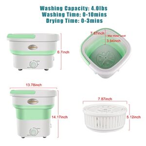 KOFOHON Small Portable Washing Machine-Mini Foldable Washer with Drainage Basket to Dry,4.0-4.5lbs Washing Capacity,Perfect for Small Lightweight Delicate Clothes Items,RV Camp,Apartment,Dorm.