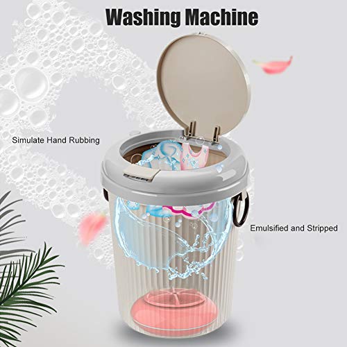 Portable Desktop Mini Semi-Slope Shape Laundry Washer, 8L 18W Electric Washing Machine, for Home Use Wash Underwear Office, Travel Baby Clothes(Pink)