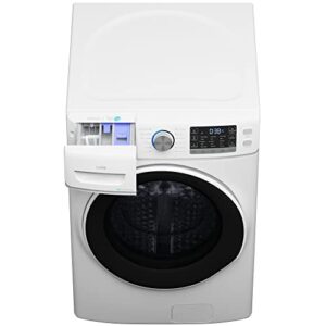 KoolMore FLW-5CWH 27" Front Load X-Large 4.5 Cu. Ft Machine with Quiet Inverter Motor, Steam and Water Plus Functions, 20-Minute Quick, 12 Washing Cycles [120V], White