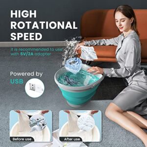 Portable Mini Washing Machine, Automatic Foldable Laundry Bucket,【2023 Upgrade Version】 Portable Ultrasonic Turbo Washer by for Socks Underwear, Travel Business Trip or College Rooms
