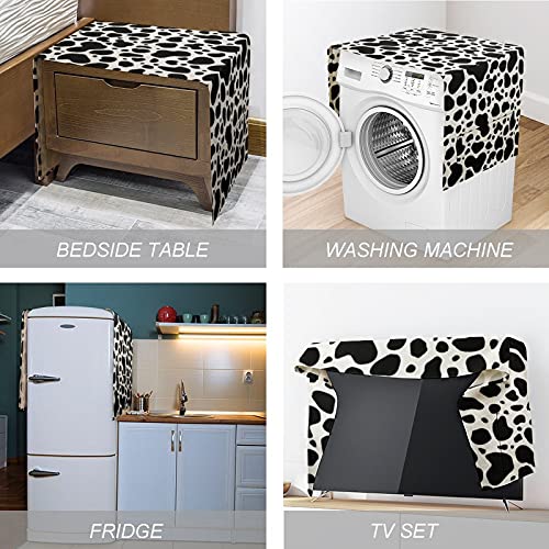 Cow Print Texture Pattern Washing Machine Dryer Top Cover Refrigerator Fridge Dust-Proof Cover with Storage Pockets Bags Sunscreen Cover Kitchen Christmas Decor