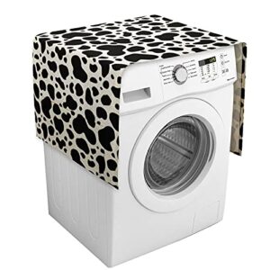 Cow Print Texture Pattern Washing Machine Dryer Top Cover Refrigerator Fridge Dust-Proof Cover with Storage Pockets Bags Sunscreen Cover Kitchen Christmas Decor