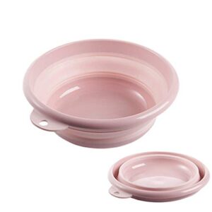 jkhome collapsible wash basin folding dishpan dish bowl washing tub set of 1 (pink – size small)