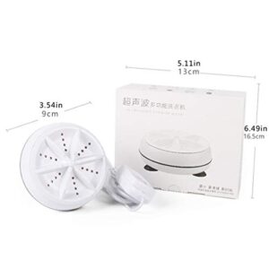 Mini Ultrasonic Washing Machine Portable Turbo Personal Rotating Washer Convenient Travel Home Business Travel Usb(B)