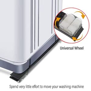 Washing Machine Base Heavy Duty Extensible Appliance Roller 500KG 17-28 Inch Adjustable Extendable Appliance Trolley Roller Wheels Compact Washing Machine Refrigerator Stand with Brake
