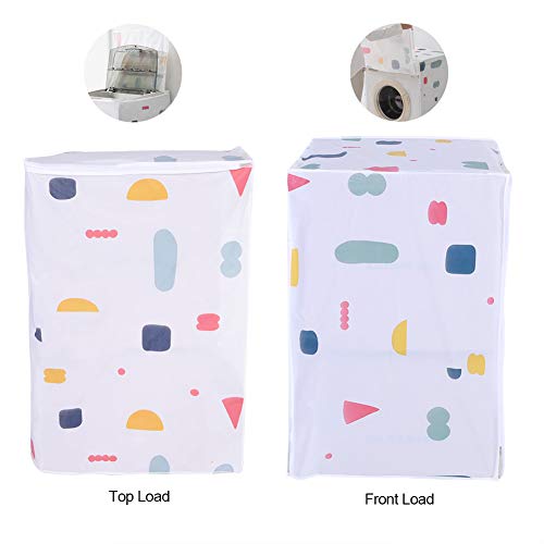 Waterproof Washing Machine Zipped Cover, Dust Protection for Top/Front Load Washer Dryer Washing Appliance Dustproof Protector