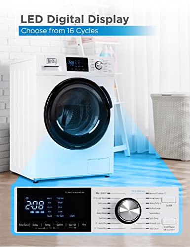 BLACK+DECKER Washer and Dryer Combo, 2.7 Cu. Ft. All In One Washer and Dryer with LED Display & 16 Cycles