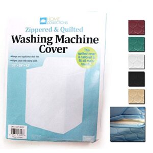 heavyweight zippered & quilted washing machine cover white