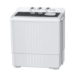 toread compact twin tub portable washing machine 21lbs capacity, mini washer(14.4lbs)&spiner(6.6lbs), built-in drain pump, semi-automatic