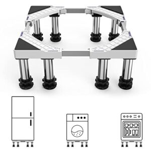 seisso fridge stand-upgraded 8 heavy duty feet adjustable dryer stand increase 7-8.6inch height max load 992lb/450kg base stand for washer refrigerator washing machine dryer