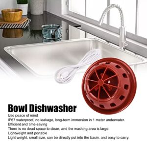 Mini Ultrasonic Dishwasher, Kitchen Sink Fruit Dishwasher for Home Business Travel College Room RV Apartment(red)