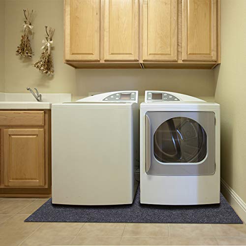 Under Washing Machine Mat，Dryer mat—Absorbent/Waterproof，Reduce vibration noise，Prevent water from spilling onto the floor，Home appliance mat，Non-slip Backing，Washable (36" x 36")