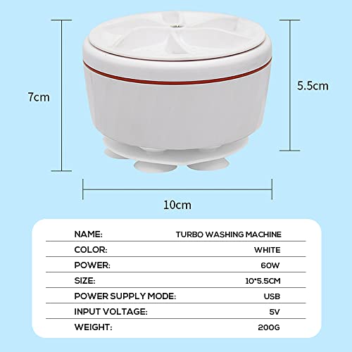 Portable Washing Machine, Ultrasonic Turbo Laundry Machine with Suction Cups, Automatic Clothes Washer Sink Dishwashers Suitable for Home, Business, Travel, College Room, RV, Apartment