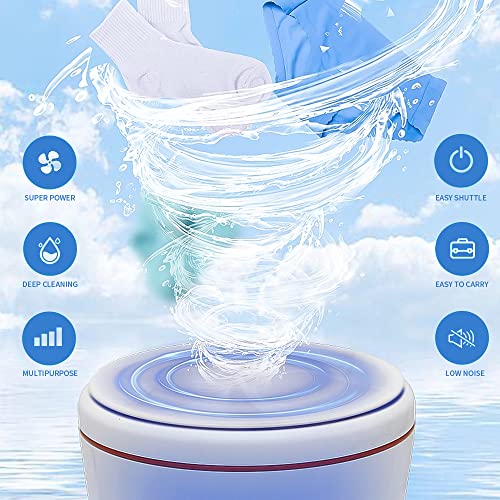Portable Washing Machine, Ultrasonic Turbo Laundry Machine with Suction Cups, Automatic Clothes Washer Sink Dishwashers Suitable for Home, Business, Travel, College Room, RV, Apartment