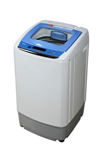 rca rpw091 0.9 cu ft top load portable washing machine washer on wheels, white
