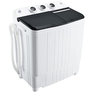 portable washing machine compact washer and dryer 13lbs twin tub washing machine and dryer (black)