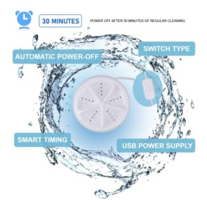 10W Mini Washing Machine for Traveling Camping Home,USB Powered Laundry Washer with Control Button Portable Turbo Washing Machine for Cleaning Sock,Underwear