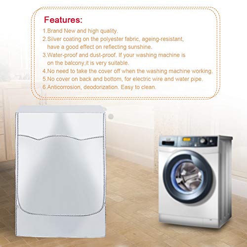 1Pc Washing Machine Dustproof Zipper Cover Turbine Roller Protection Washer Dryer Cover Fit Most Top Load or Front Load Washers Laundry Supply(XL)