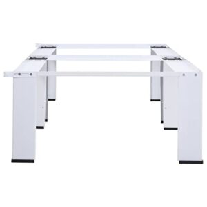 Tidyard Double Washing and Drying Machine Pedestal Non Slip Steel Dryer Stand White 54.5 x 27.2 x 12.8 Inches (W x D x H)