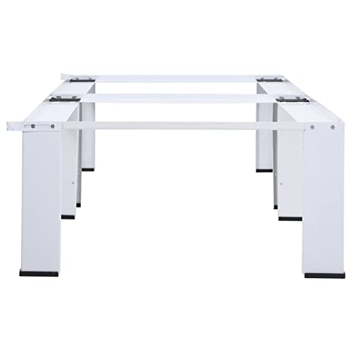 Tidyard Double Washing and Drying Machine Pedestal Non Slip Steel Dryer Stand White 54.5 x 27.2 x 12.8 Inches (W x D x H)