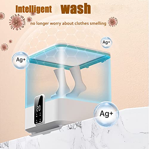 Small Washing Machine Mini Washer Fully Automatic Mini Small Portable Clothes Washing Machine Underwear Washer Electric Compact Laundry Machines Desktop Washing Machine（White）