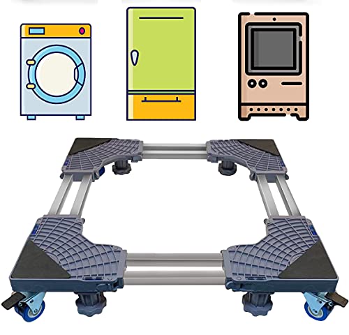 Mini Fridge Stand Universal Stand Base Adjustable Refrigerator Stand with 4 Strong Feet Washing Machine Pedestal Multi-Functional Base for Dryer, Load-Bearing up to 300 kg