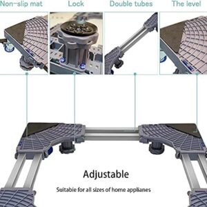 Mini Fridge Stand Universal Stand Base Adjustable Refrigerator Stand with 4 Strong Feet Washing Machine Pedestal Multi-Functional Base for Dryer, Load-Bearing up to 300 kg