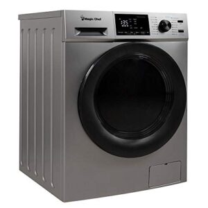 magic chef mcscwd27s5 2.7 cubic foot front load washing washer and dryer machine combo combination appliance, silver