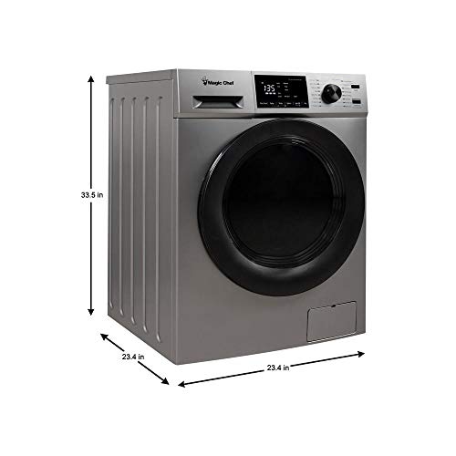 Magic Chef MCSCWD27S5 2.7 Cubic Foot Front Load Washing Washer And Dryer Machine Combo Combination Appliance, Silver