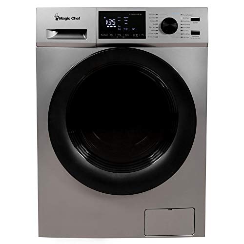 Magic Chef MCSCWD27S5 2.7 Cubic Foot Front Load Washing Washer And Dryer Machine Combo Combination Appliance, Silver