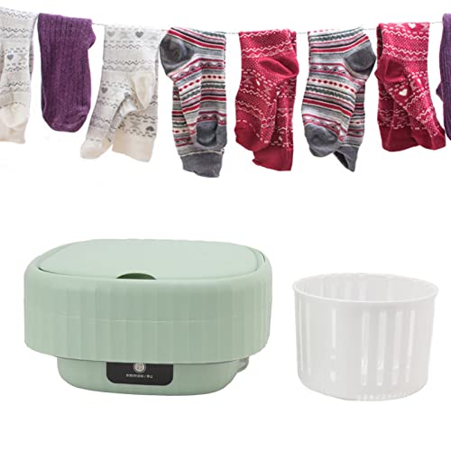 Washing Machine, 6L Folding Bucket Washer Portable Mini Foldable Washing Machine for Socks Underwear Baby Clothing 100-240V (US Plug)