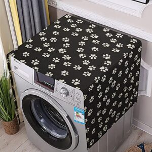 animal paw print washing machine dryer top cover refrigerator fridge dust-proof cover with storage pockets bags sunscreen cover kitchen christmas decor