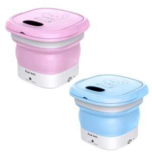 two portable washing machines – foldable mini small washer for washing baby clothes, underwear or small items, suitable for for apartment, laundry, camping, rv, travel