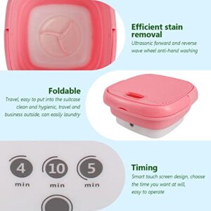A2B Mini Portable Washing Machine Foldable Small Laundry Machine with Drain Basket Lightweight Washer Touch Screen and Timer Reusable Washing Machine for Baby Clothes Underwear Socks A2B