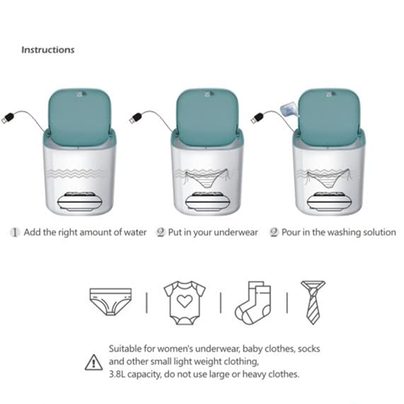 Mini Washing Machine Portable Small Laundry Tub Washer for underwear,socks,Baby Clothes,Towel USB Power for Apartment,RV,Travel,Camping