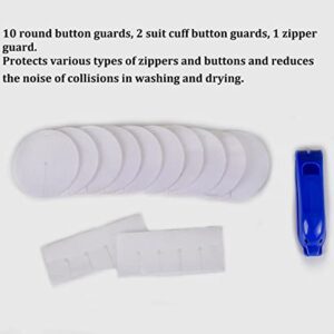 Decorative zipper and button protector set for mesh laundry bag, dryer, washing machine, prevent scratches decorative zipper and buttons, reduce washing noise