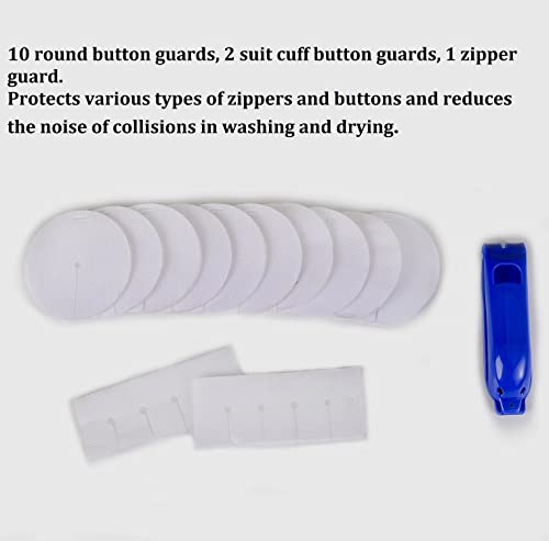 Decorative zipper and button protector set for mesh laundry bag, dryer, washing machine, prevent scratches decorative zipper and buttons, reduce washing noise