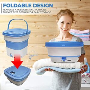 Folding Portable Mini Washing Machine，Ultrasonic Ozone sterilization,mini washing machine,Folding Washing machine For wash baby clothes, Apartment Dorm,Travelling，Gift for Friend or Family