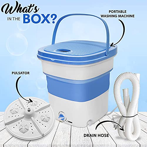 Folding Portable Mini Washing Machine，Ultrasonic Ozone sterilization,mini washing machine,Folding Washing machine For wash baby clothes, Apartment Dorm,Travelling，Gift for Friend or Family