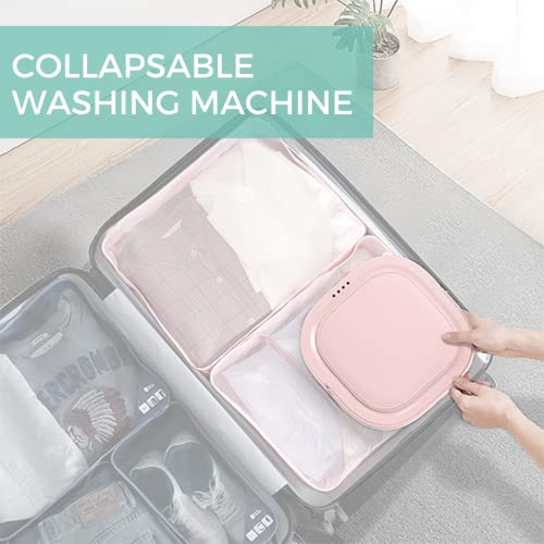 BLOOMBY Mini Portable Washing Machine & Dryer - Convenient 2-in-1 Portable Energy Saving Clothing Washer - For Small Delicates, Underwear, Socks & Baby Clothes (Grey/White)